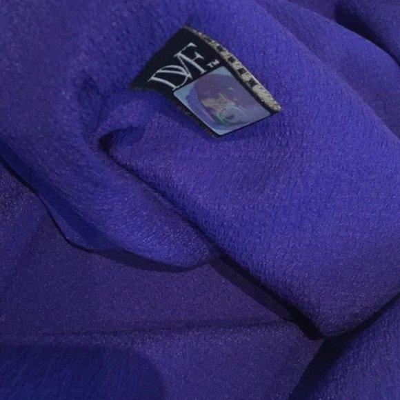 Diane von Furstenberg PANOS Silk Gauze Blue Dress Runway, sz.4 - Picture 5 of 7